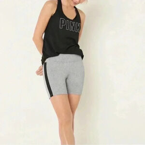Victoria’s Secret Pink Active Gray Black Biker Athletic Shorts Size S